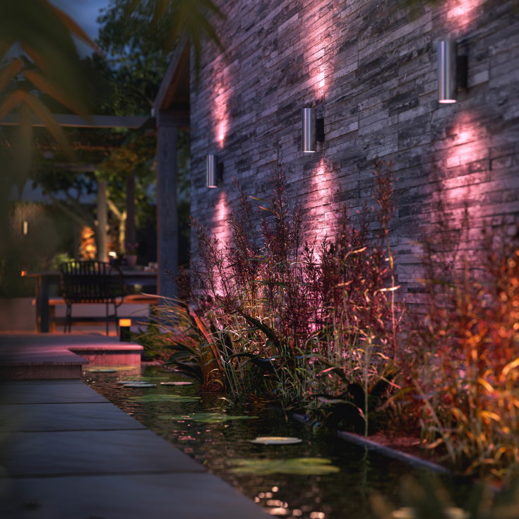 Philips Hue Appear vägglampa utomhus, stål