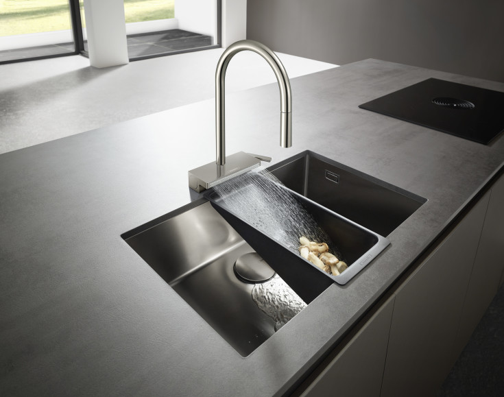 Hansgrohe Aquno Select M81 köksblandare, utdragbar pip, stål