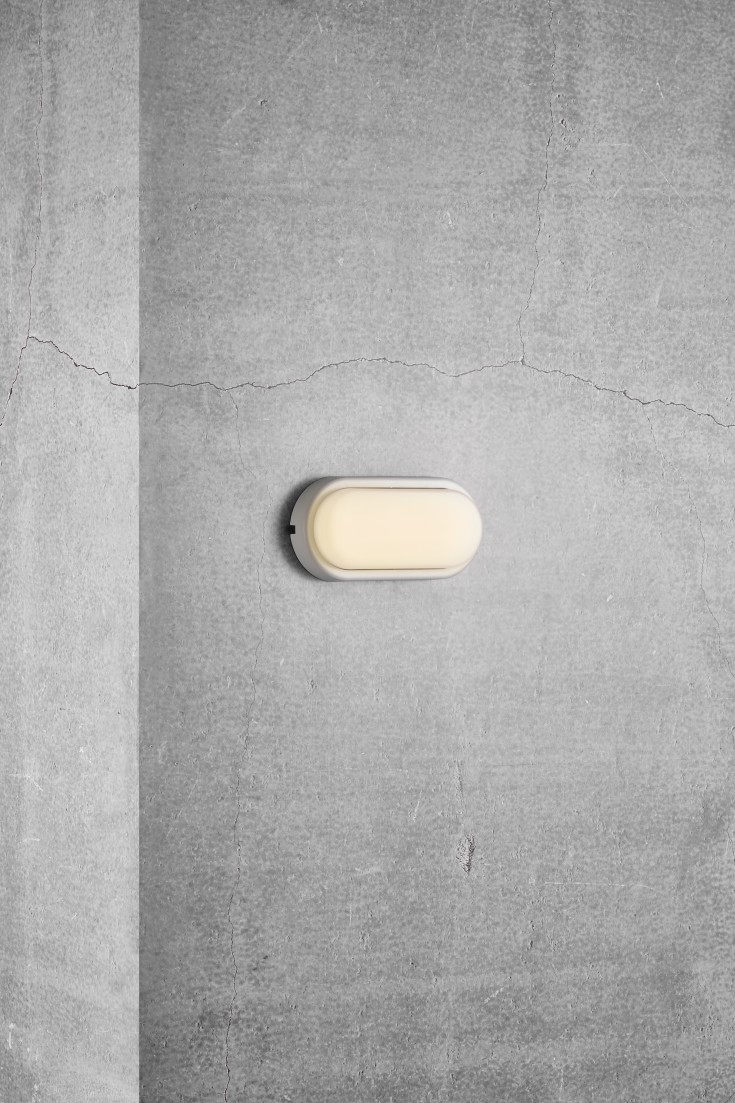 Nordlux Cuba Energy utelys vegg, oval, hvit