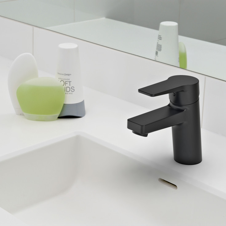 Oras Twista tvättställsblandare, matt svart