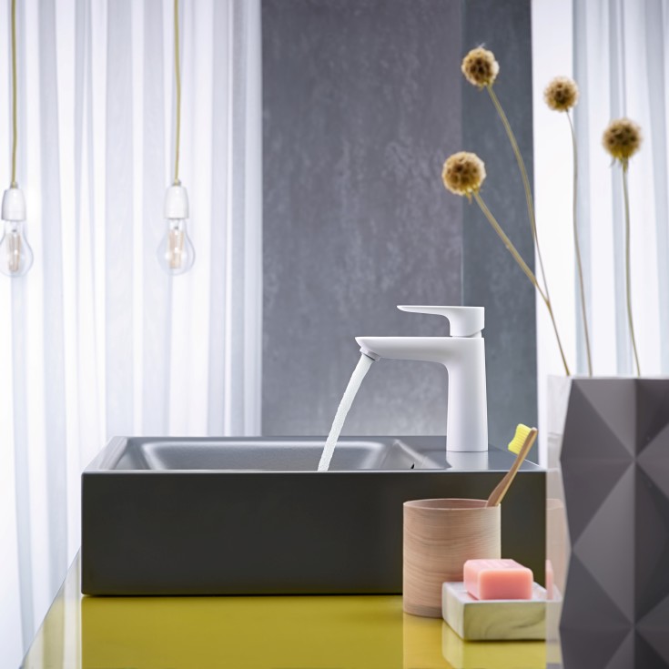 Hansgrohe Talis E 110 tvättställsblandare, matt vit