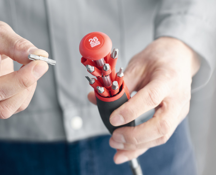 Wiha LiftUp bitsskruetrækker med 13 dobbelt-bits