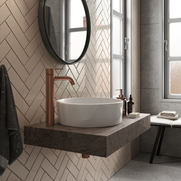 Damixa Silhouet håndvaskarmatur, børstet kobber