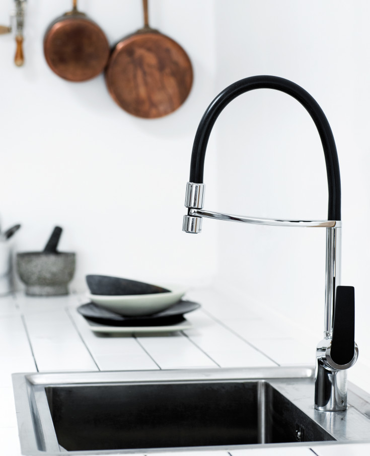 Damixa Slate Pro køkkenarmatur, krom/sort