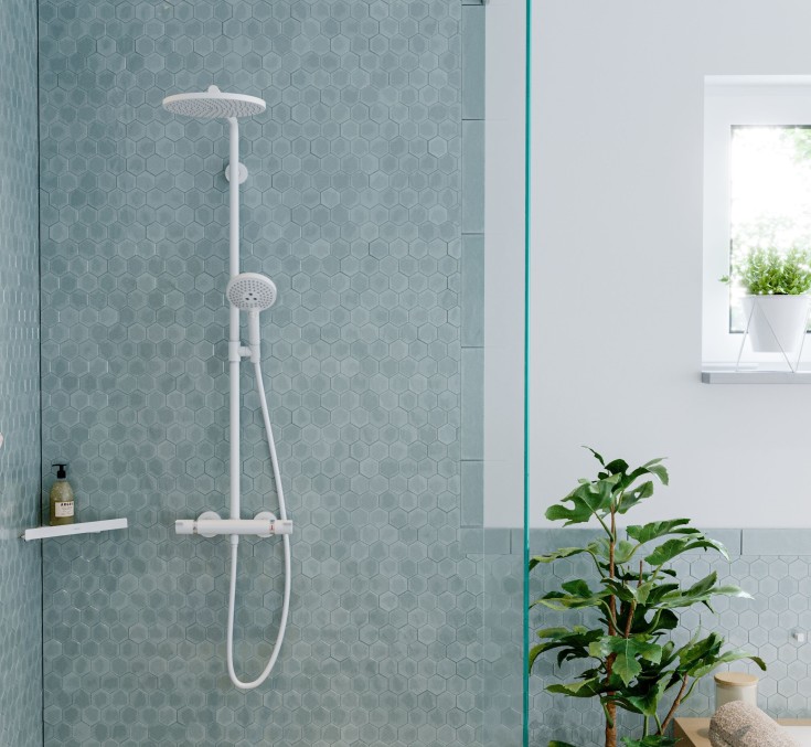 Hansgrohe Raindance Select S 240 Powderrain dusjsett, matt hvit