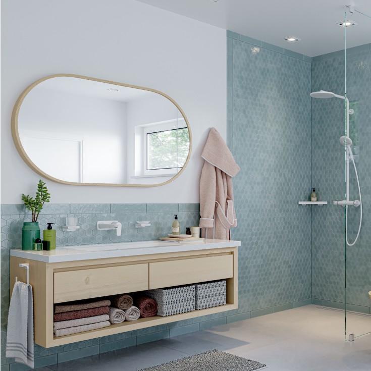 Hansgrohe Raindance Select S 240 Powderrain dusjsett, matt hvit