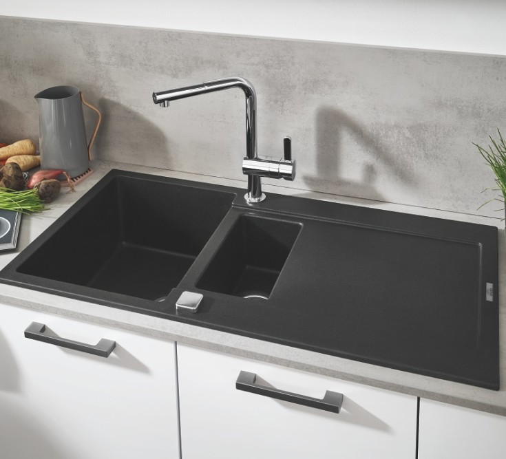 Grohe K500 diskbänk, 100x50 cm, svart