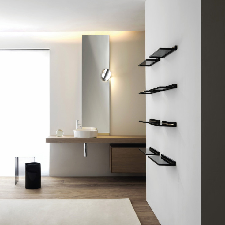 Kartell Laufen Shelfish hylle, 45x11,5 cm, sort