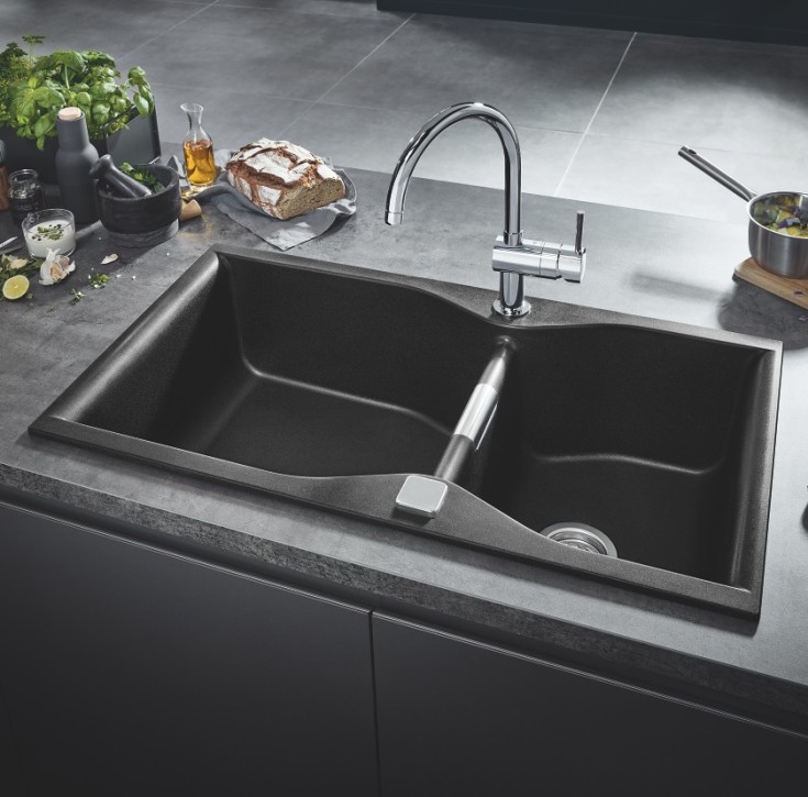 Grohe K700 diskbänk, 90x50 cm, svart