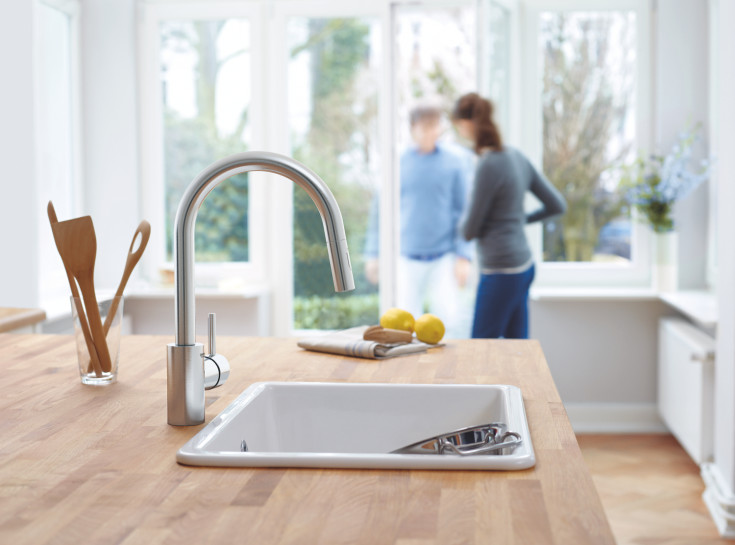 Grohe Concetto köksblandare, utdragbar pip, stål
