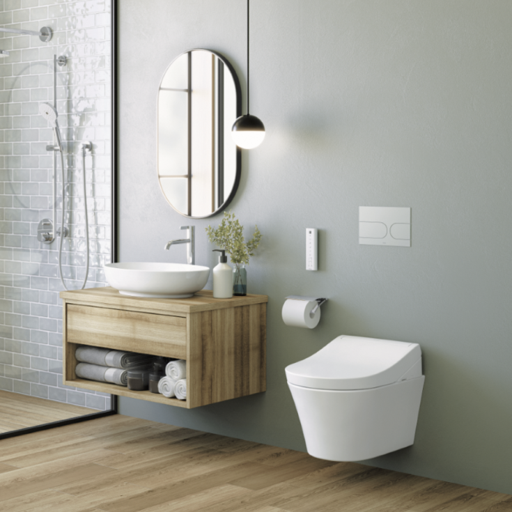 Toto Washlet RG duschtoalett, utan spolkant, rengöringsvänlig, vit