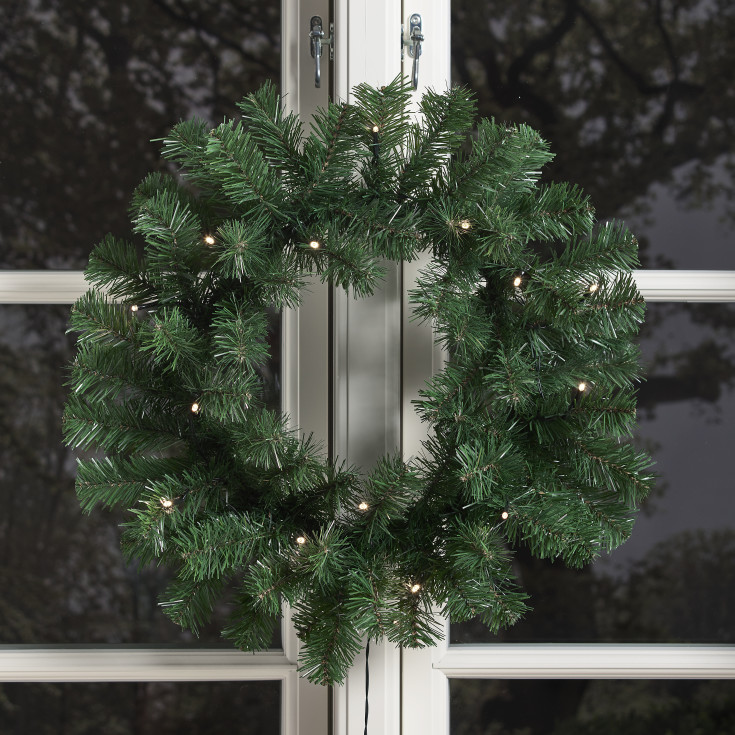 Nordic Winter julekrans med batterilys, Ø45