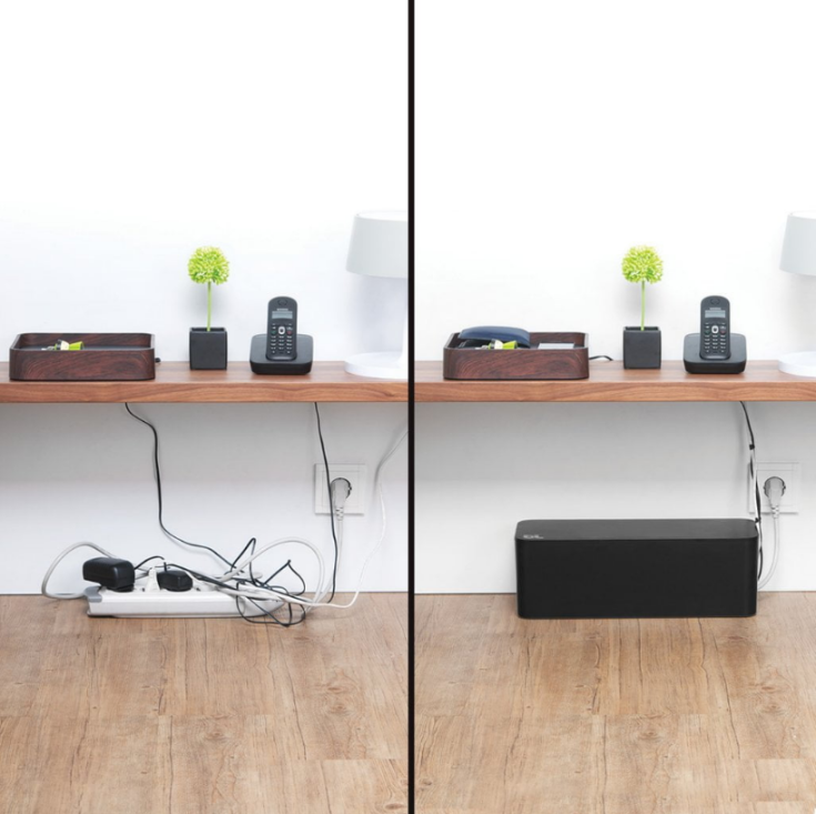 12 st Bluelounge kabelgömma CableBox, liten, svart