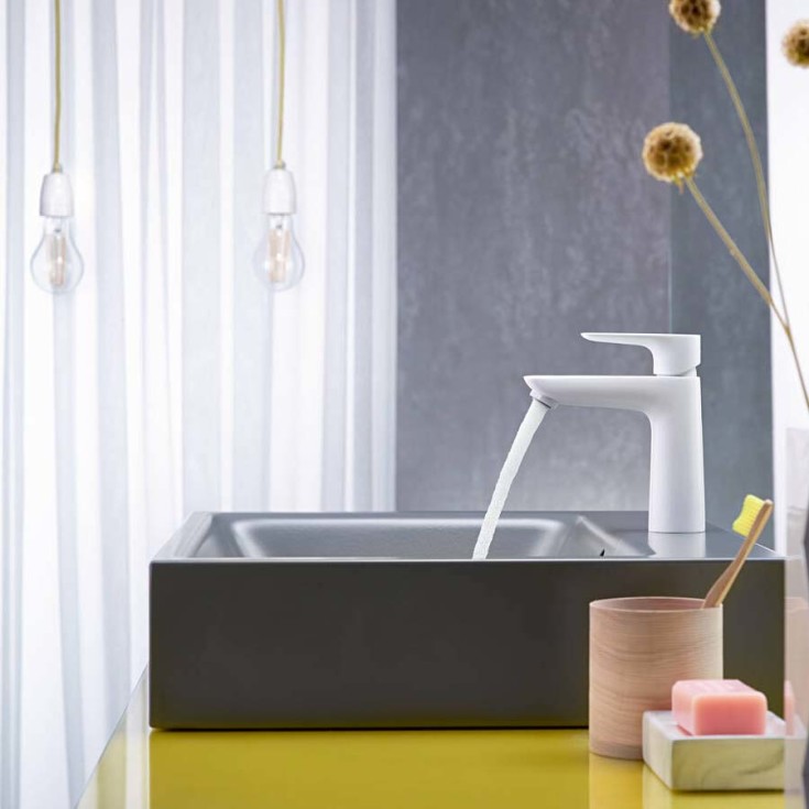 Hansgrohe Talis E 110 håndvaskarmatur, mat hvid