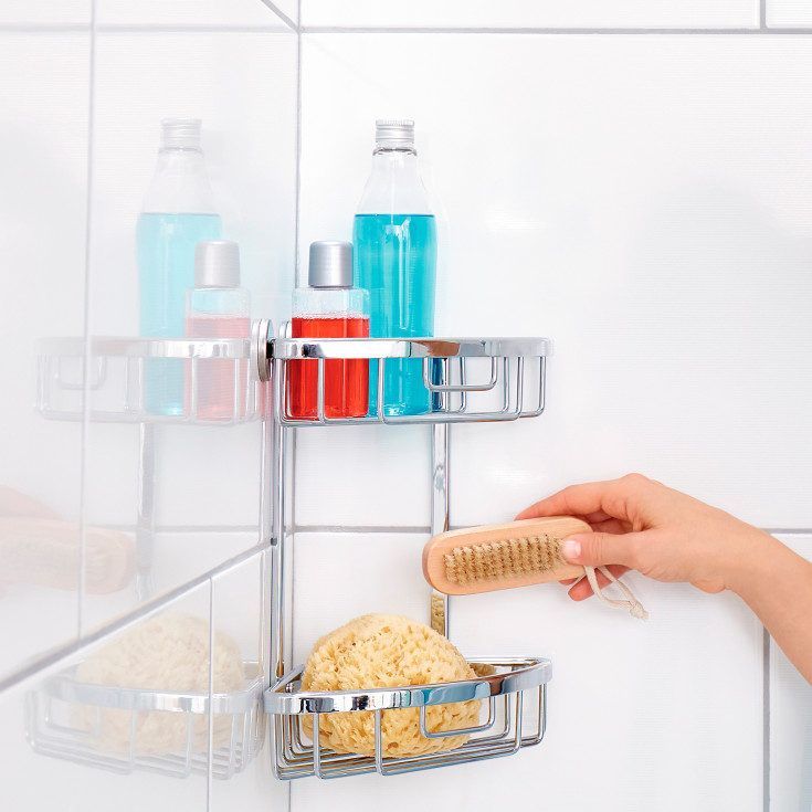 Tesa Aluxx brusehylde, krom