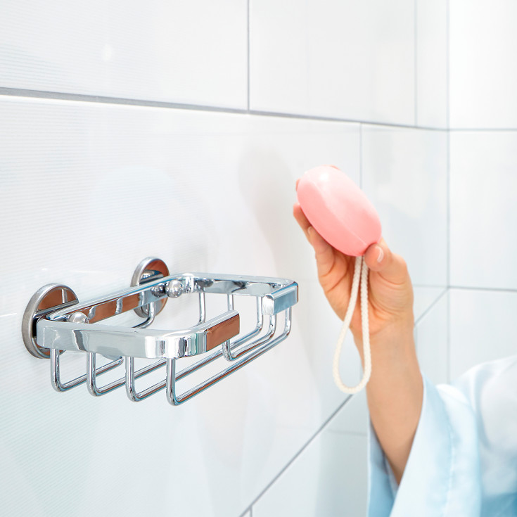 Tesa Aluxx brusehylde, krom