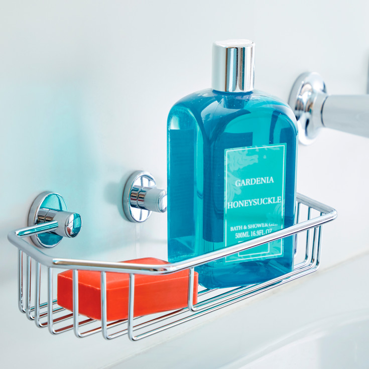 Tesa Draad brusehylde, krom