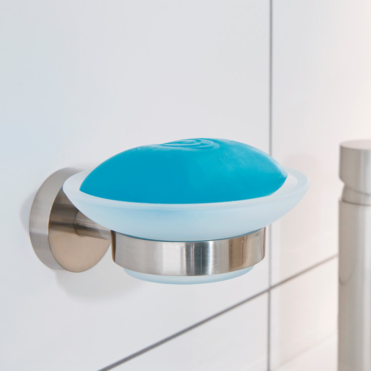 Tesa Moon såpeskål, glas/krom