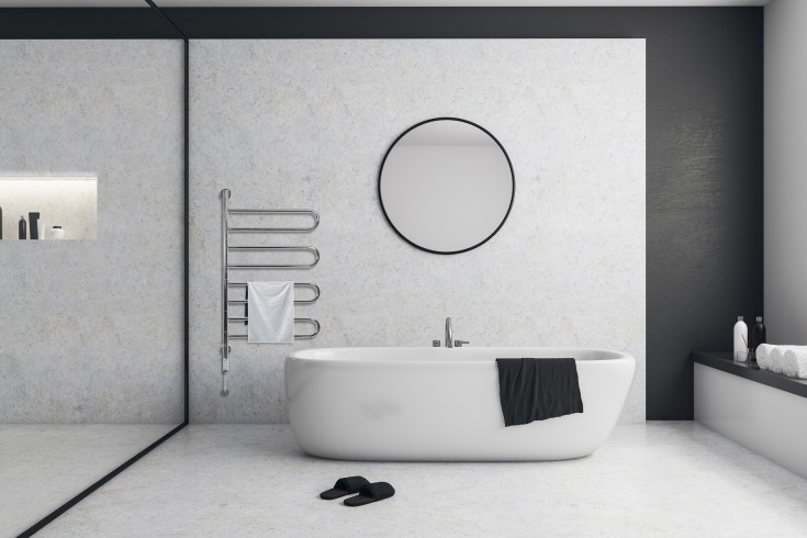 Kriss Curvo håndklædetørrer, el, 54,5x102,5 cm, poleret rustfrit stål