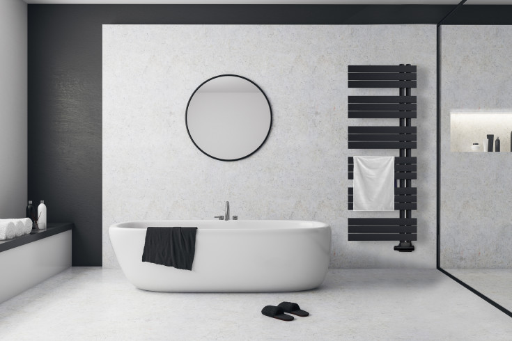 Kriss Stella håndkletørker, kombi, 60x131 cm, matt sort