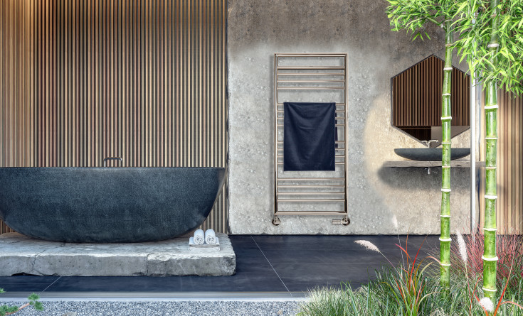 Kriss Venus håndklædetørrer, kombi, 50x117 cm, poleret stål