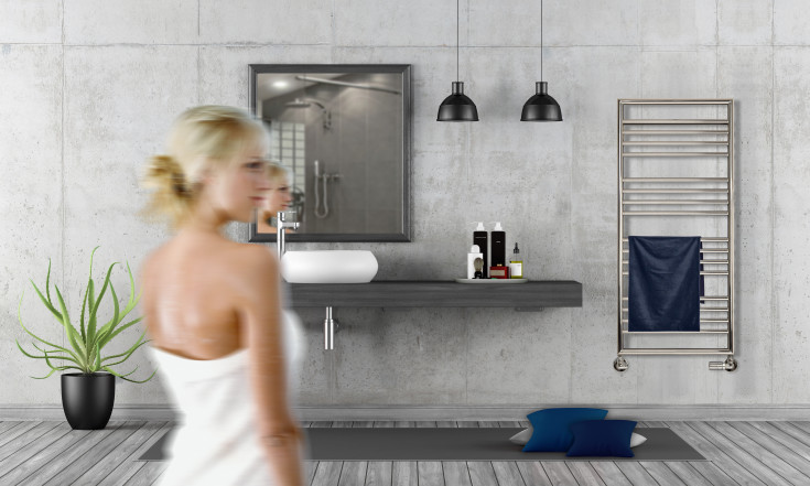 Kriss Venus håndkletørker, kombi, 50x117 cm, børstet rustfrit stål