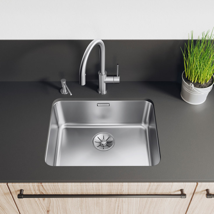 Blanco Solis 450-U UXI diskbänk, 49x44 cm, rostfritt stål