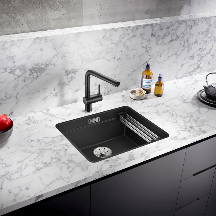 Blanco Etagon 500-F UXI køkkenvask, 52,7x42,7 cm, sort