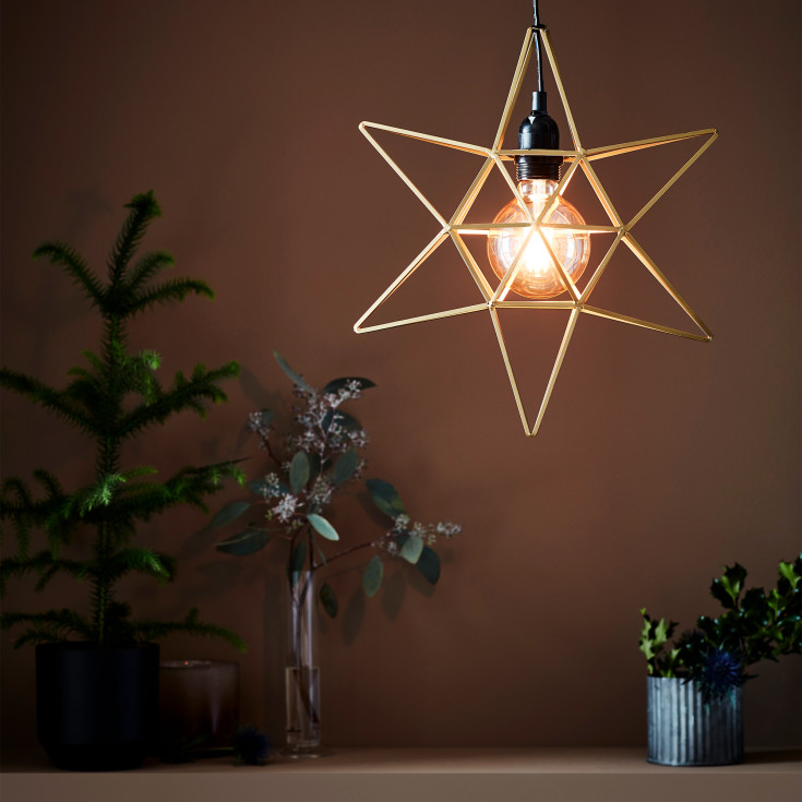 Markslöjd Contour stjerne med lys, guld