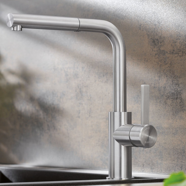 Blanco Lanora-S köksblandare, utdtagbar pip, stål