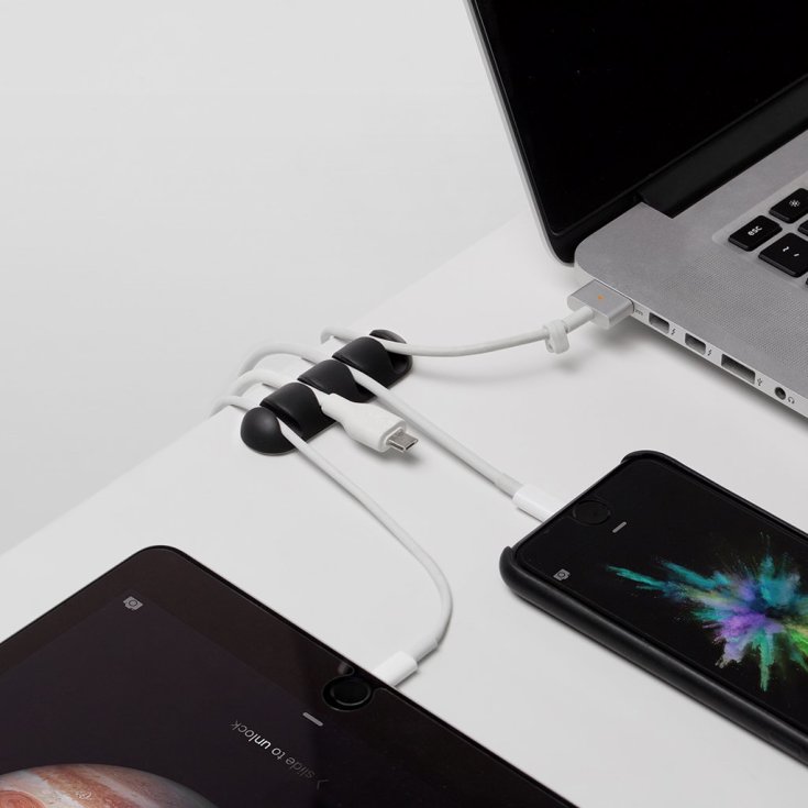 Bluelounge Cabledrop ledningeholder, sort, 2 stk.