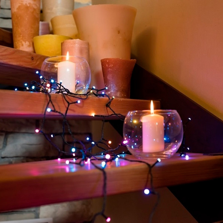 Twinkly Strings juletræskæde, farvet lys, 32 meter