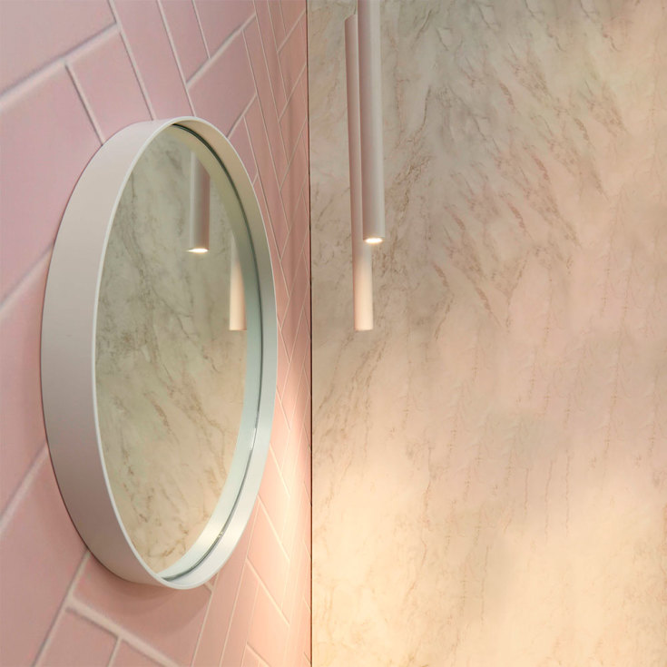 Sanibell Proline spegel, Ø40 cm, matt vit