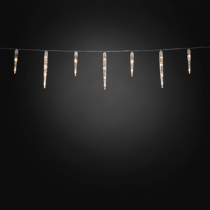 Konstsmide istappar ljusslinga utomhus, 96 varmvita ljus