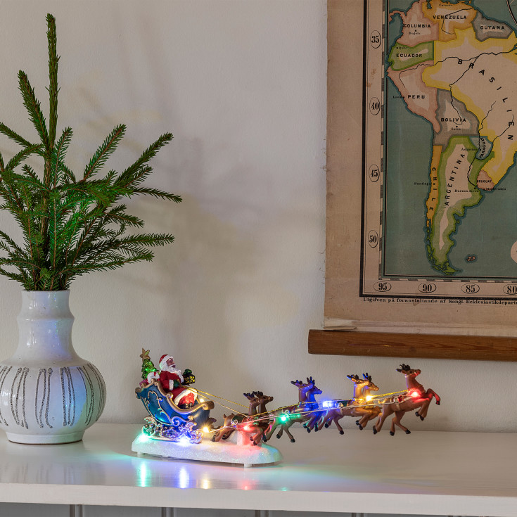 12 stk Konstsmide julemand med rensdyr dekoration