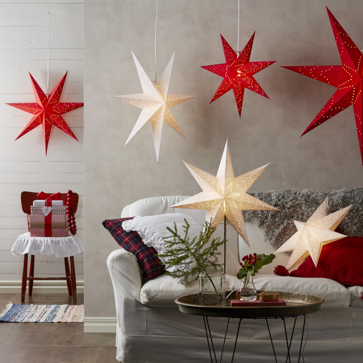 Star Trading Sensy adventsstjärna med ljus, 54 cm, vit