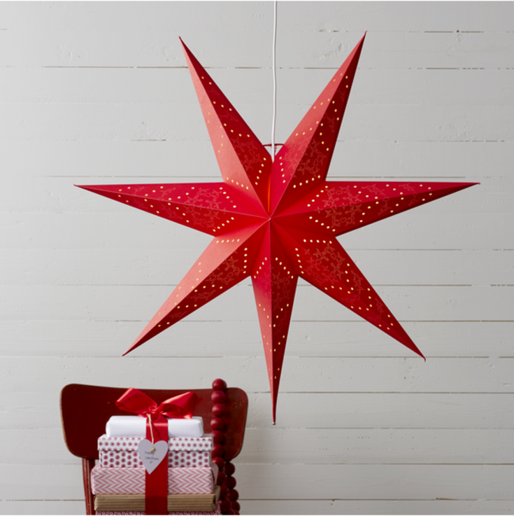 Star Trading Sensy adventsstjärna med ljus, 70 cm, röd