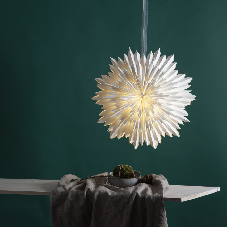 Star Trading Ice adventsstjärna med ljus, 50 cm, vit