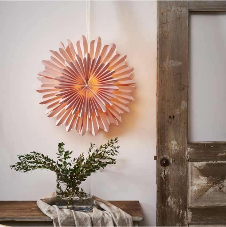 Star Trading Crystal adventsstjärna med ljus, 50 cm, rosa