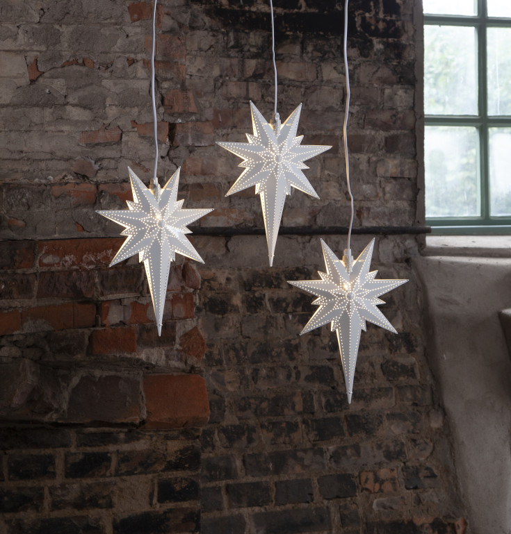 Star Trading Betlehem adventsstjärna med ljus, 25 cm, vit