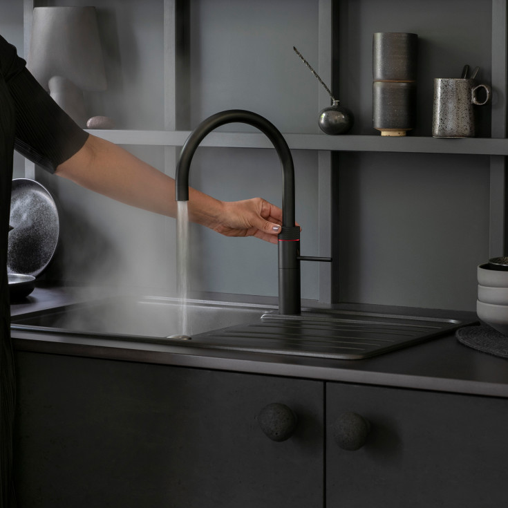 Quooker Fusion Round kjøkkenkran med kokende vann, sort