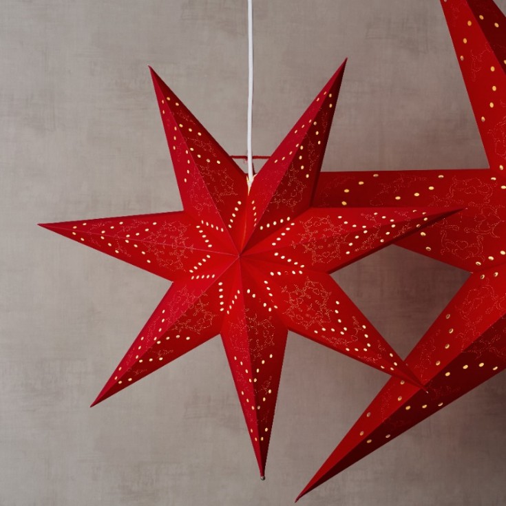 Star Trading Sensy adventsstjärna med ljus, 51 cm, röd