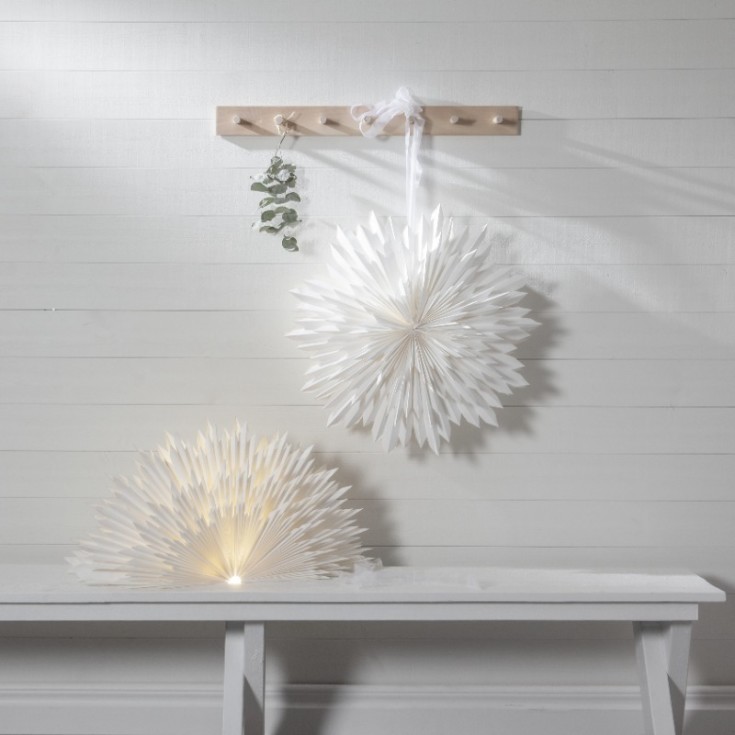 Star Trading Ice adventsstjärna med ljus, 50 cm, vit