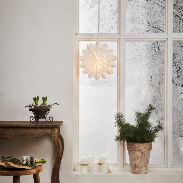 Star Trading Clipp adventsstjärna med ljus, 40 cm, vit