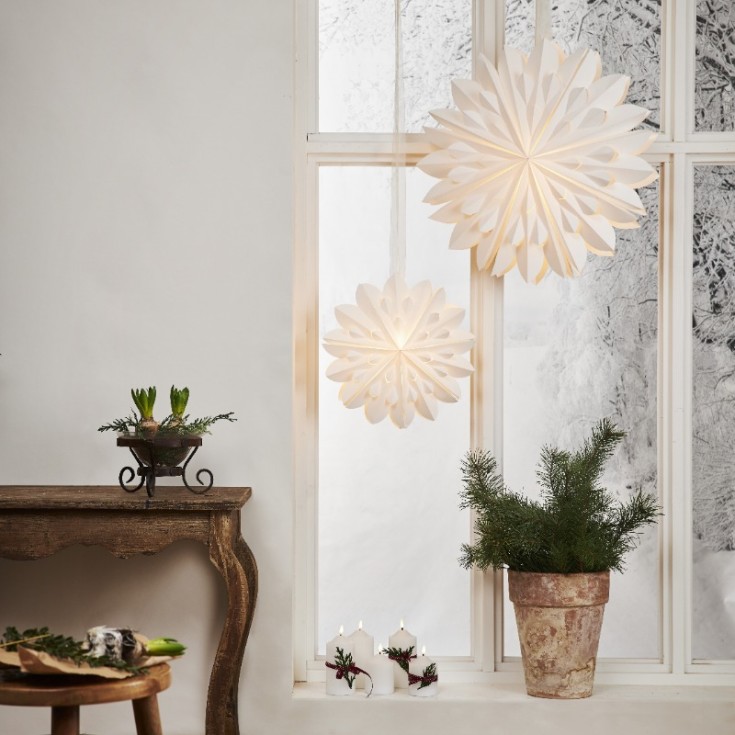 Star Trading Clipp adventsstjärna med ljus, 40 cm, vit