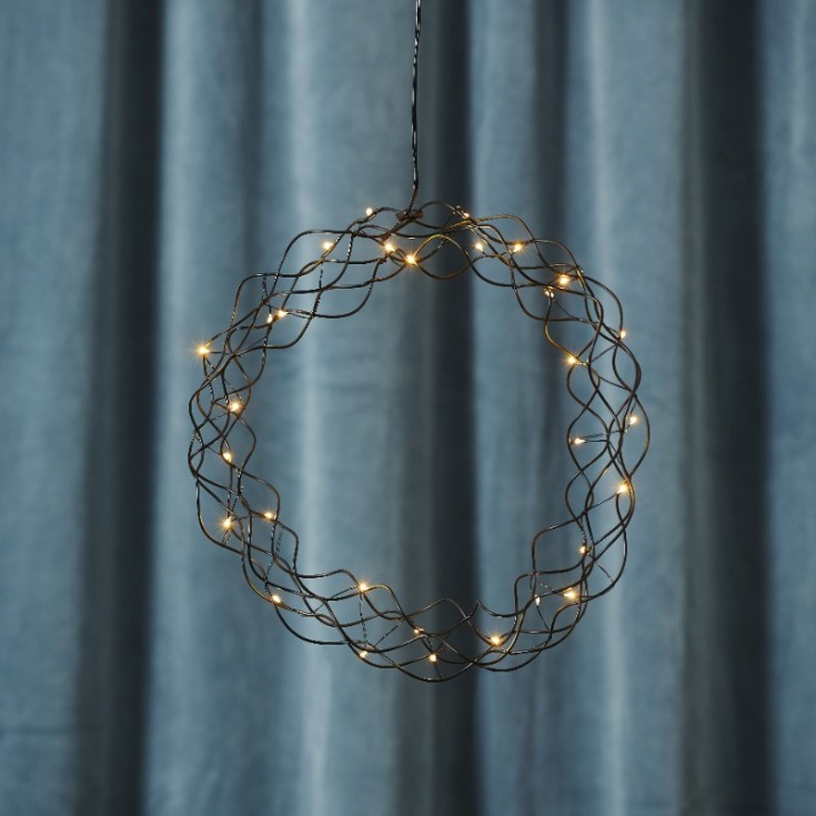 Star Trading Curly juledekorasjon, Ø30 cm, sort