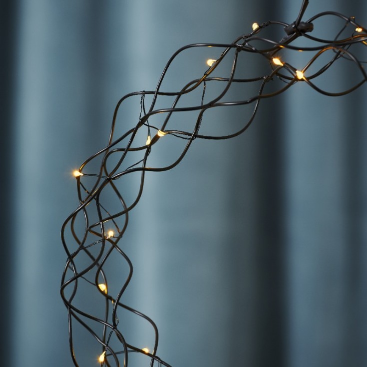 Star Trading Curly juledekorasjon, Ø30 cm, sort