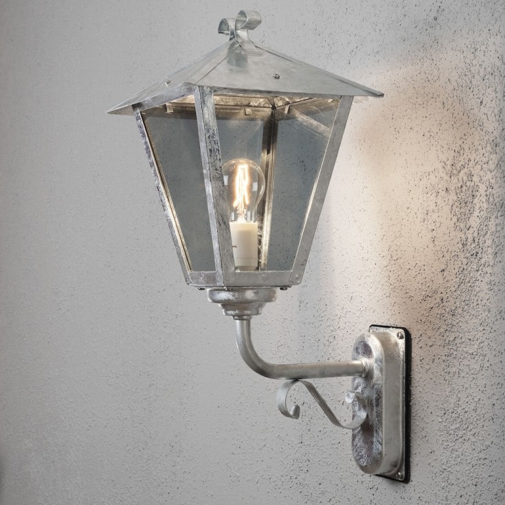 Konstsmide Benu Up vägglampa utomhus, galvaniserat stål