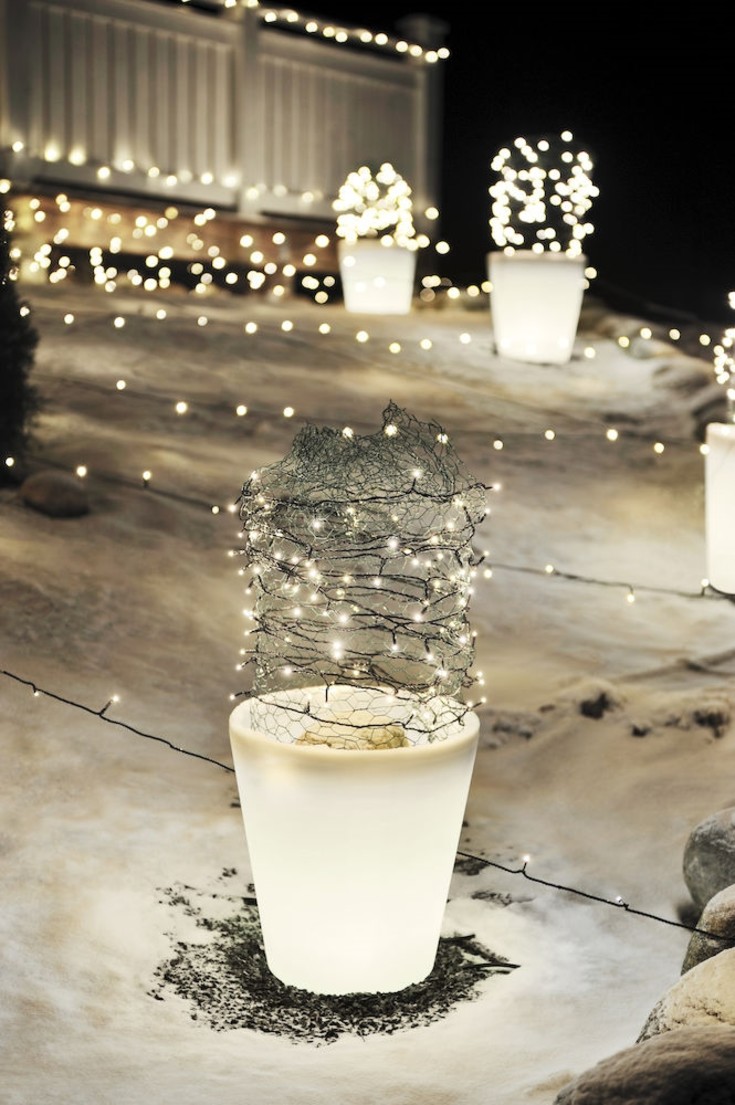 Konstsmide Assisi plantepotte med lys, 28 cm