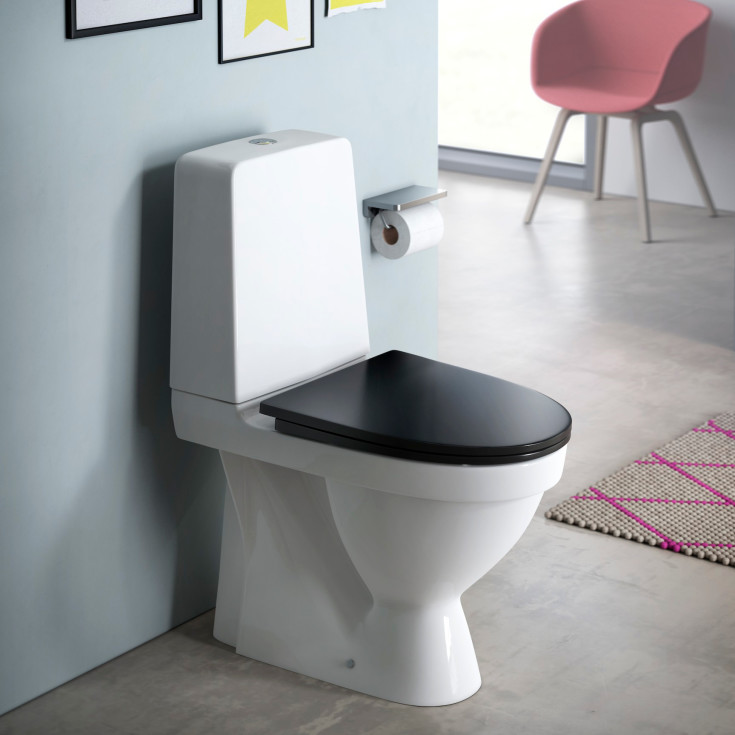 Laufen Pro N/Kompas toiletsæde, soft close, aftagelig, sort